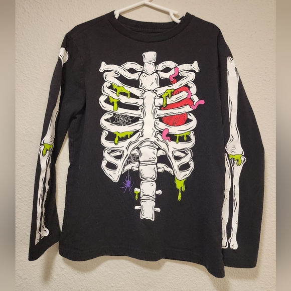 Kids Glow-in-the-Dark Skeleton Long Sleeve Tee - Picture 1 of 6